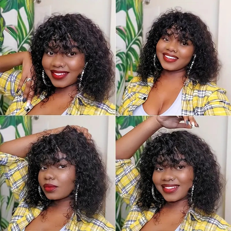 Women's Straight Bangs Small Fiber Chemical Front Wig Short Curly Hair