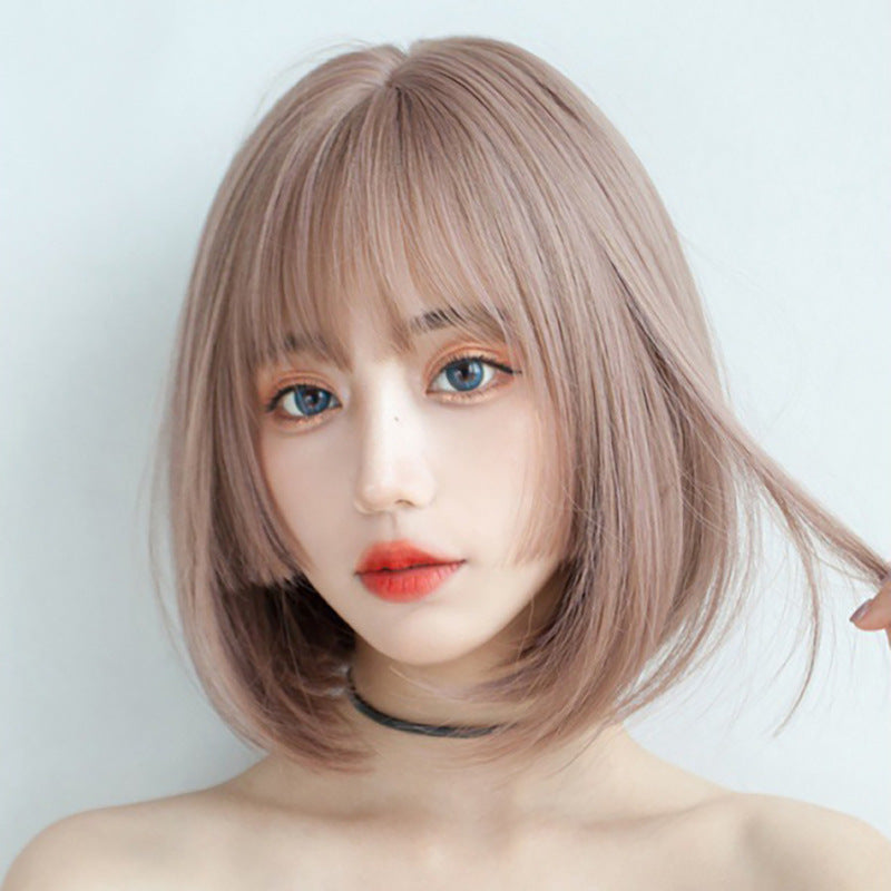 Short Fiber Full Top Female Air Real Hair Wig