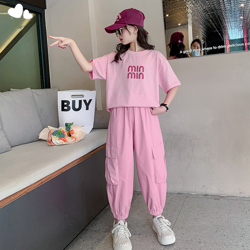 Children's Summer Suits Fashionable Stylish Clothes Short-sleeved Children's Suit