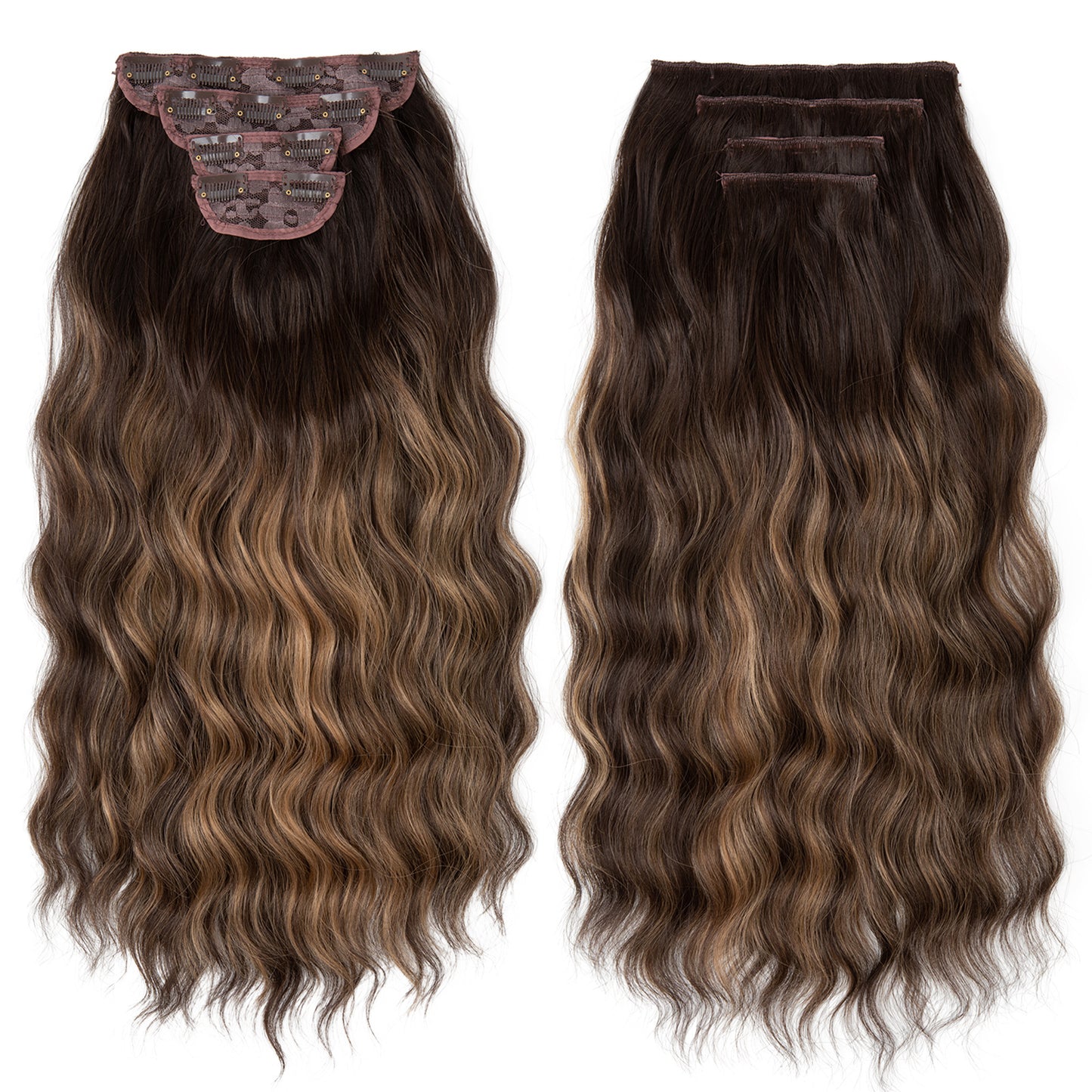 Women's Set Curly Hair Water Ripple One Piece Hairpiece Wig Long Curls