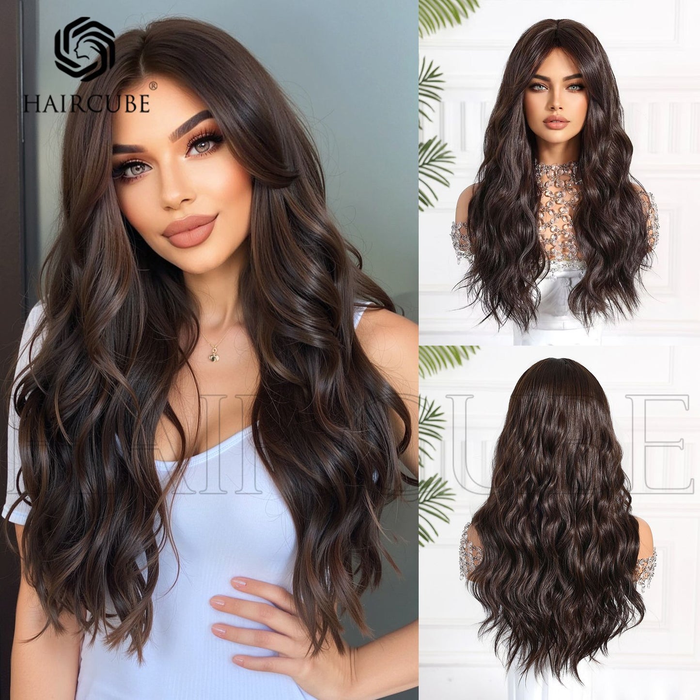 Hair Type Black Brown Curly Mechanism Bangs Head Wig Long Curls