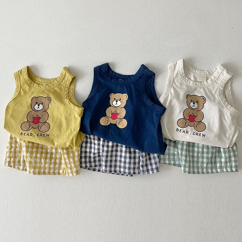 Children's Korean Style Summer Thin Cotton Loose Children's Suit