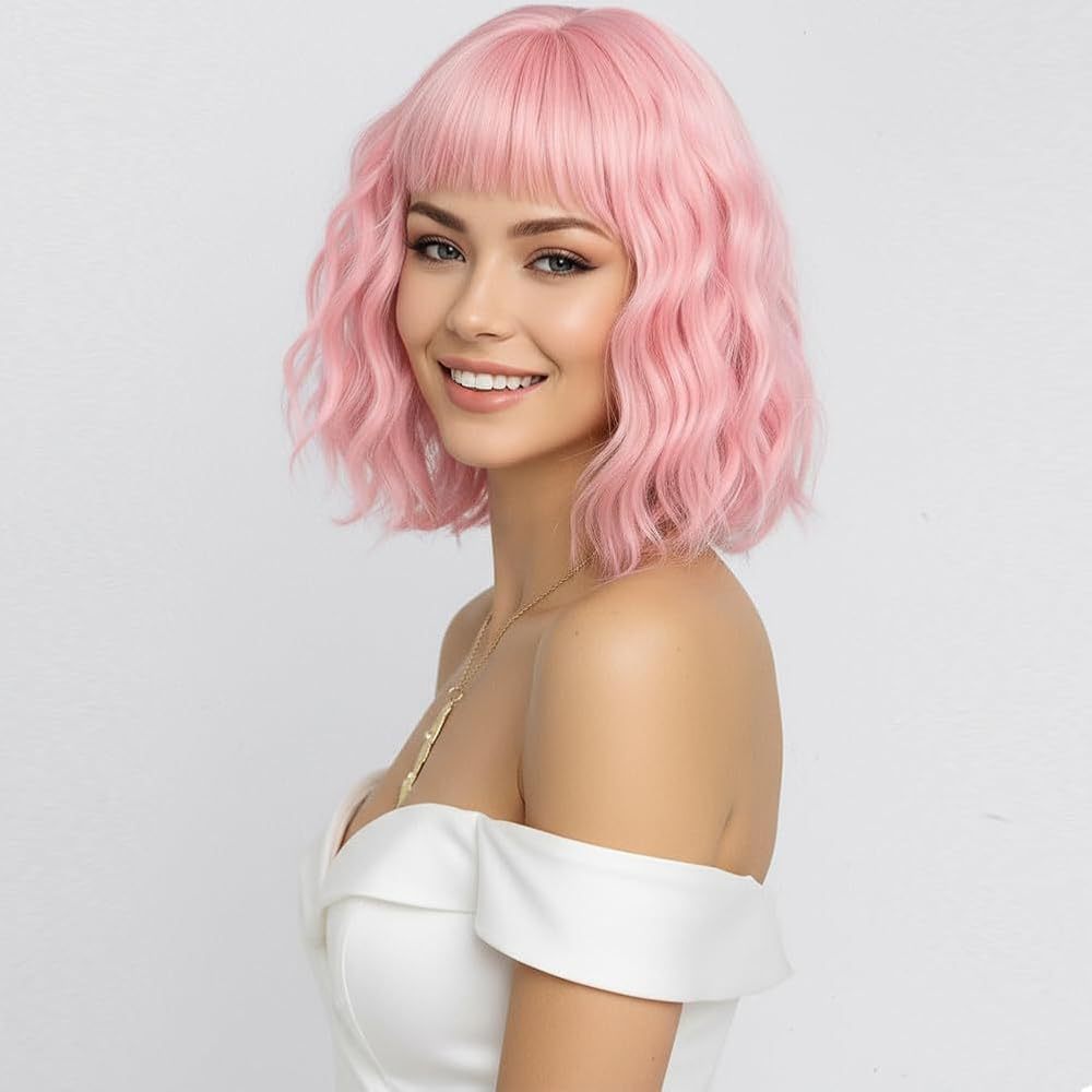 Female Simulation Human Highlight Gradient Chemical Wig Short Curly Hair