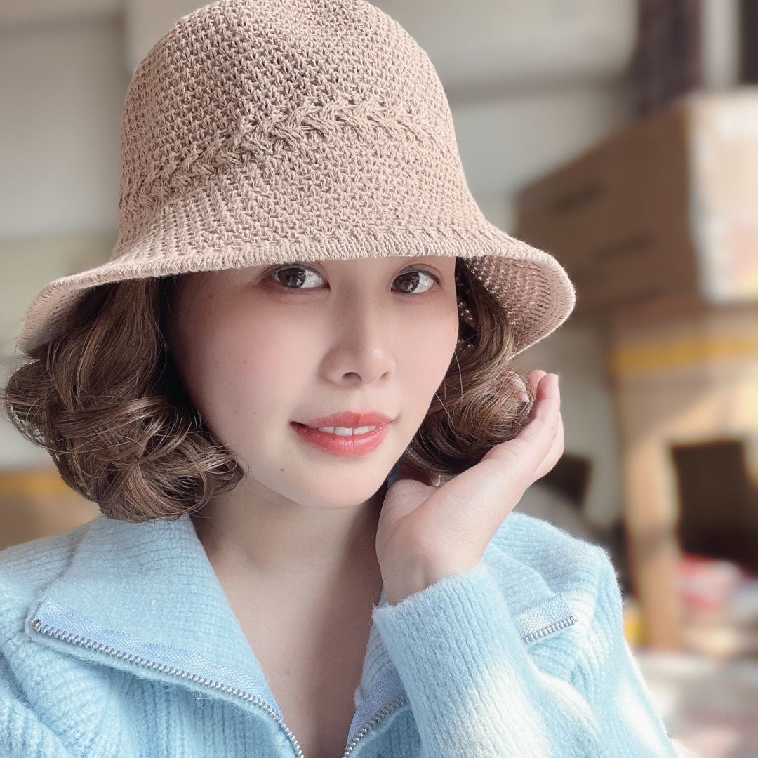 Hat One Female Fashion Breathable Bucket Small Realistic Roll Wig Short Curly Hair