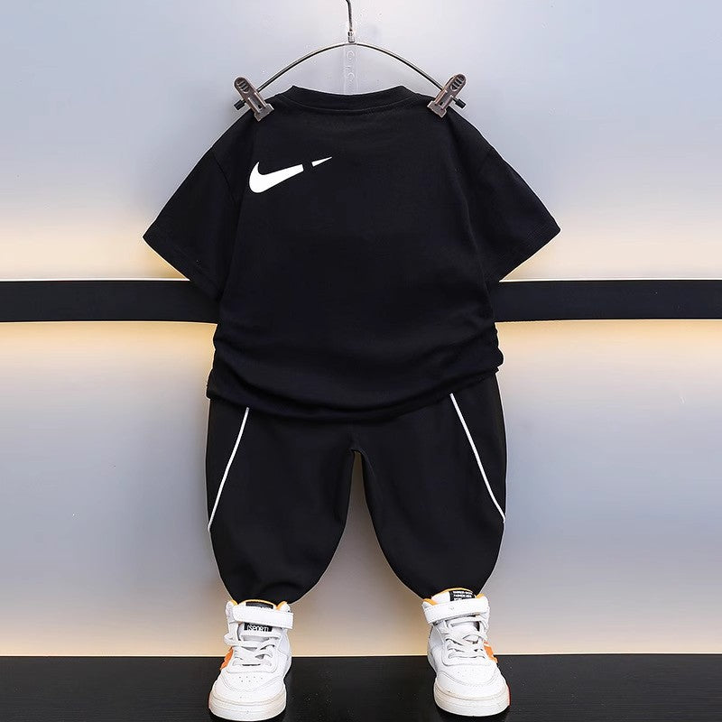 Children's Short-sleeved Broken Hook Summer Korean Style Children's Suit