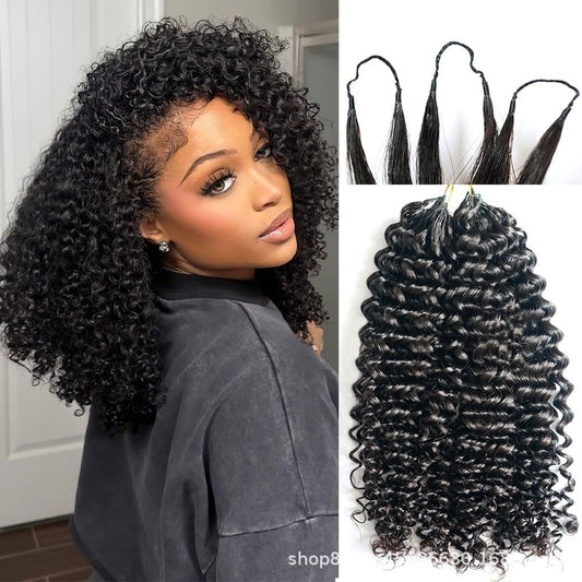 Glamorous Crochet Hair Extension Feather Human Wig Long Curls