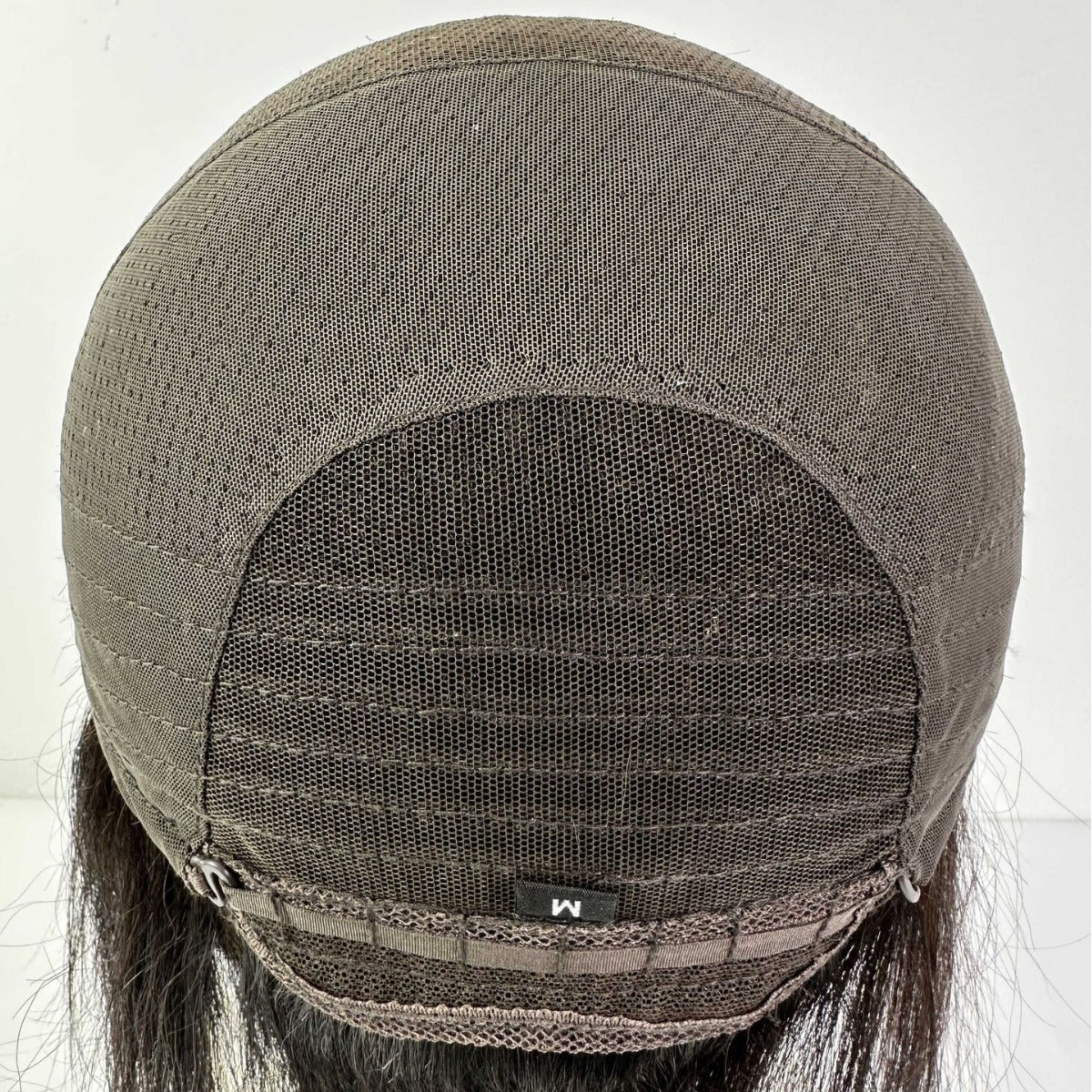 Women's Back Stitching Elastic Net Head Cover Human Hand Real Hair Wig