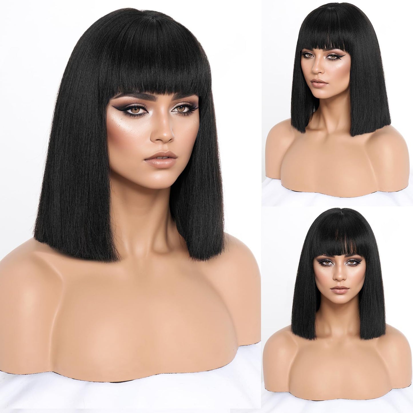 Casual Festival Party Color Female Bangs Wig Short Straight Hair