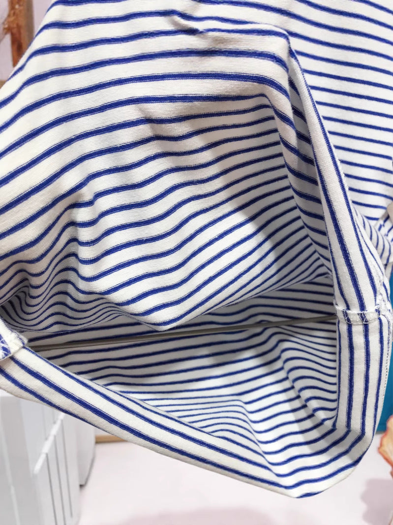 Children's Korean Style Clothing Summer Boys Stripe Crew Neck Children's T-shirt
