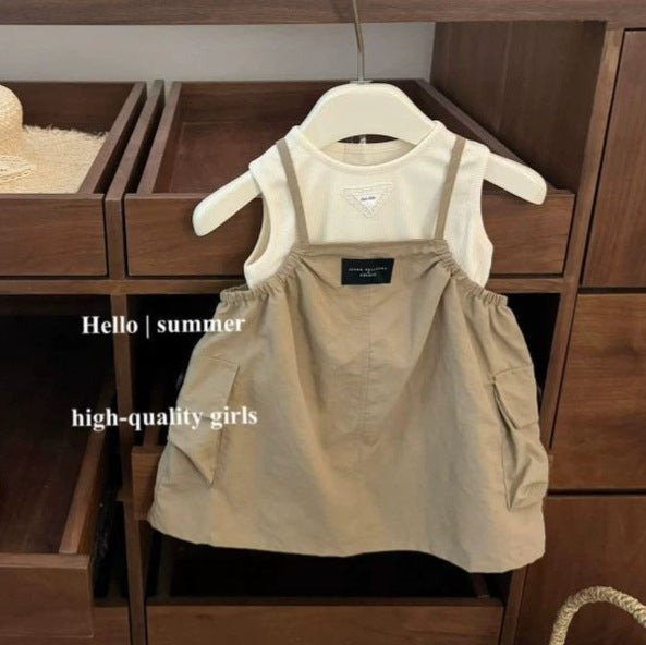 Clothing Summer Fashionable Vest Fashion Work Clothes Suspender Skirt Children's Suit