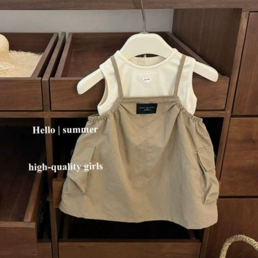 Clothing Summer Fashionable Vest Fashion Work Clothes Suspender Skirt Children's Suit