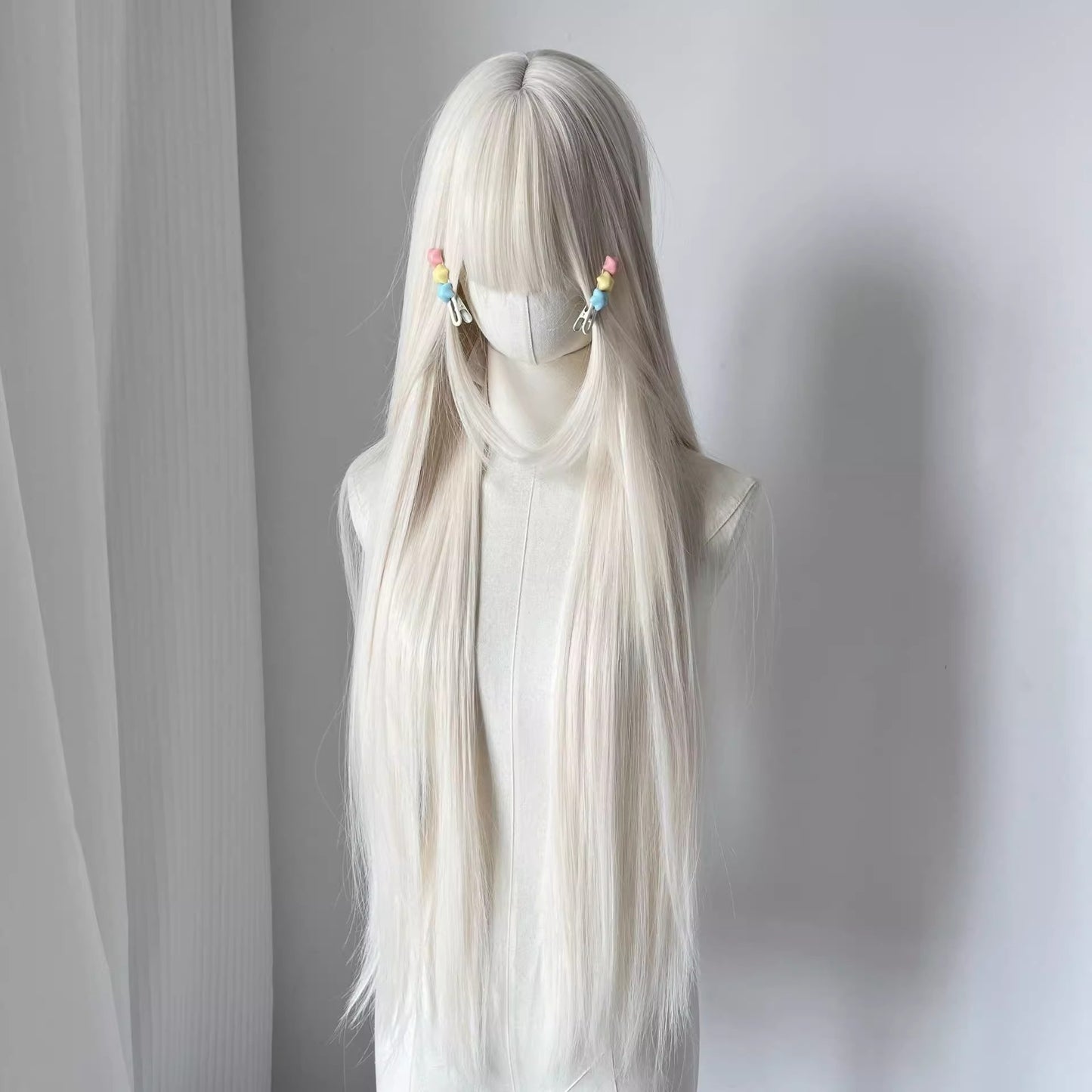 White Feather Dream Female Hair Milky Cm Natural Universal Top Long Straight Wig