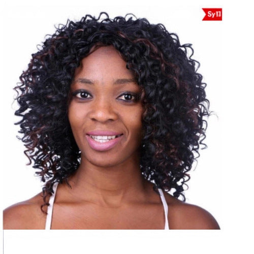 Women's Small Volume African Fluffy Explosion Chemical Fiber Wig Short Curly Hair