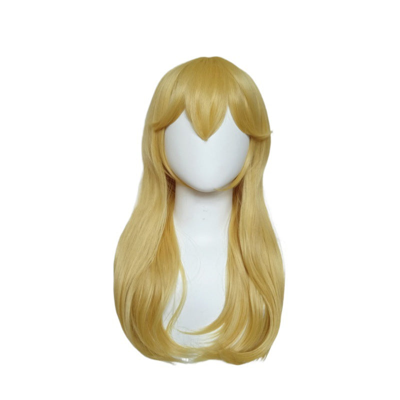 Super Mary Princess Golden Long Curly Cos Wig