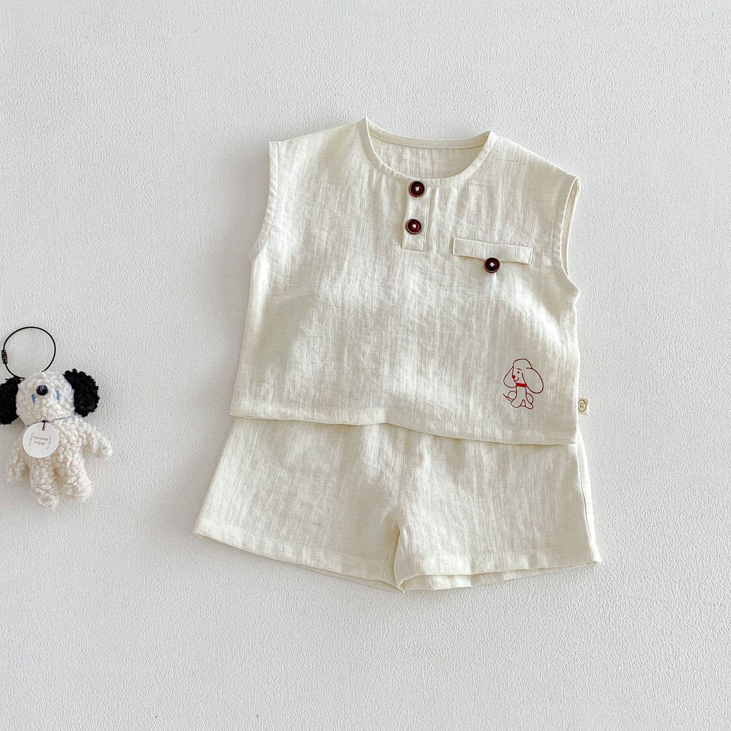 Summer Fashion Cartoon Printed T-shirt Korean Children's Suit