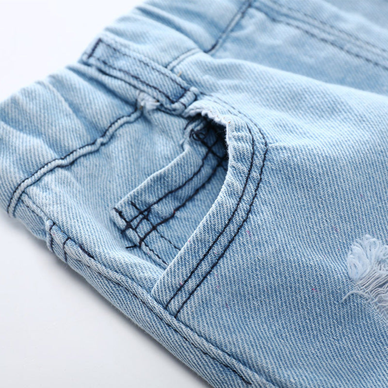 Ripped Jeans Shorts Summer Korean Style Children's Pants