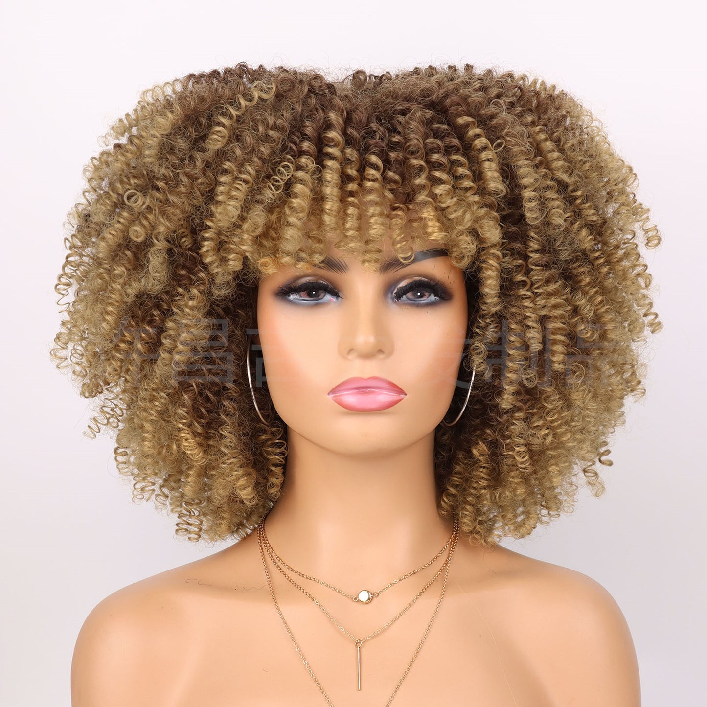 Afro African Small Volume Fluffy Head Wig Short Curly Hair