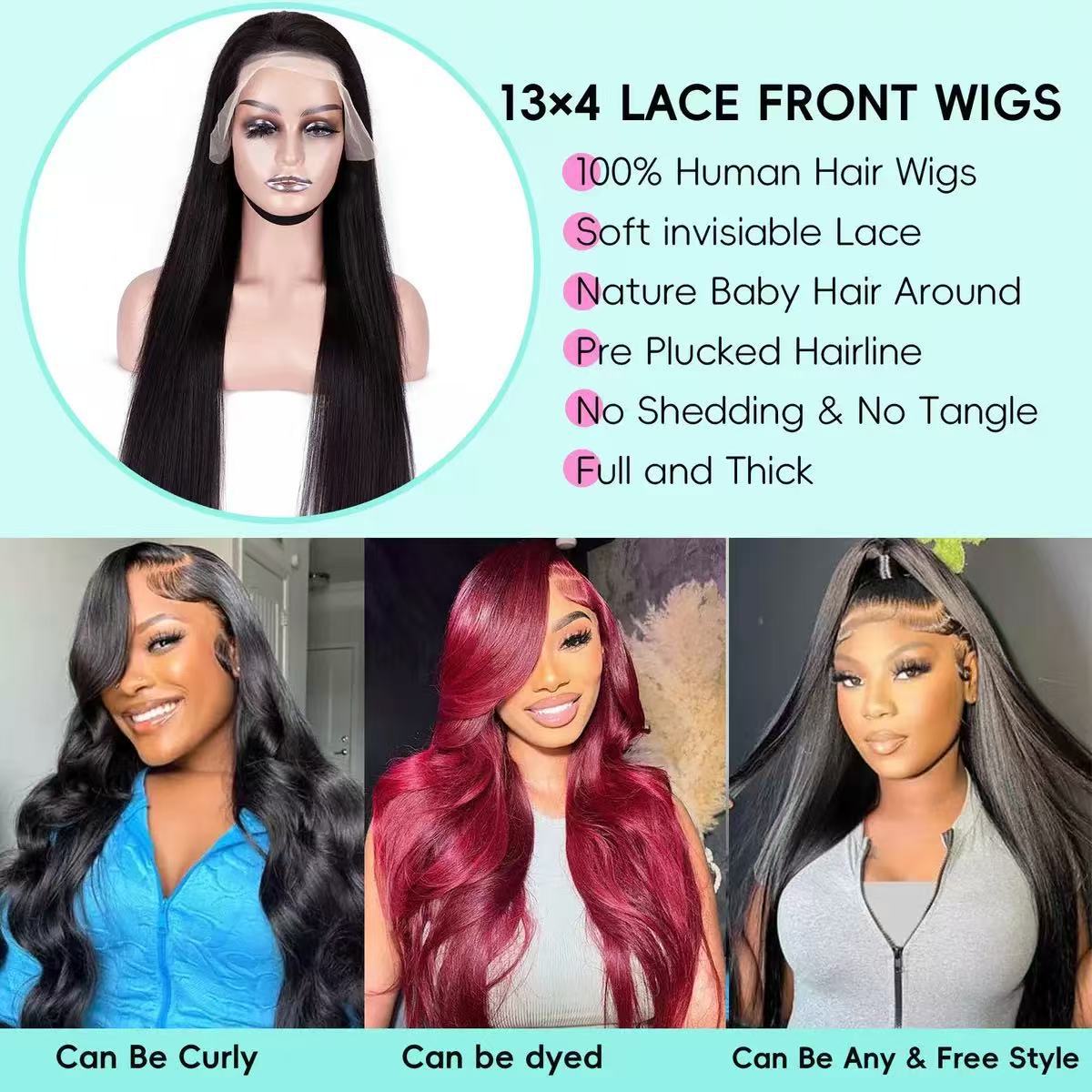 Unique Human Front Lace Head Cover Real Hair Wig