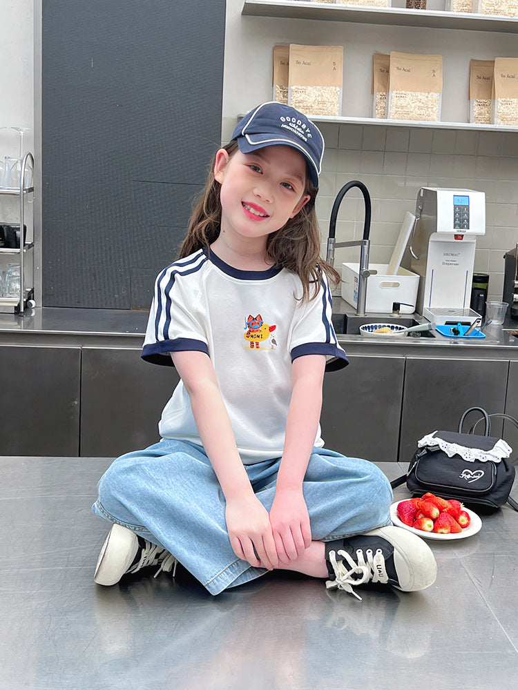 Children's Trendy Top Big Fried Street Raglan Children's T-shirt