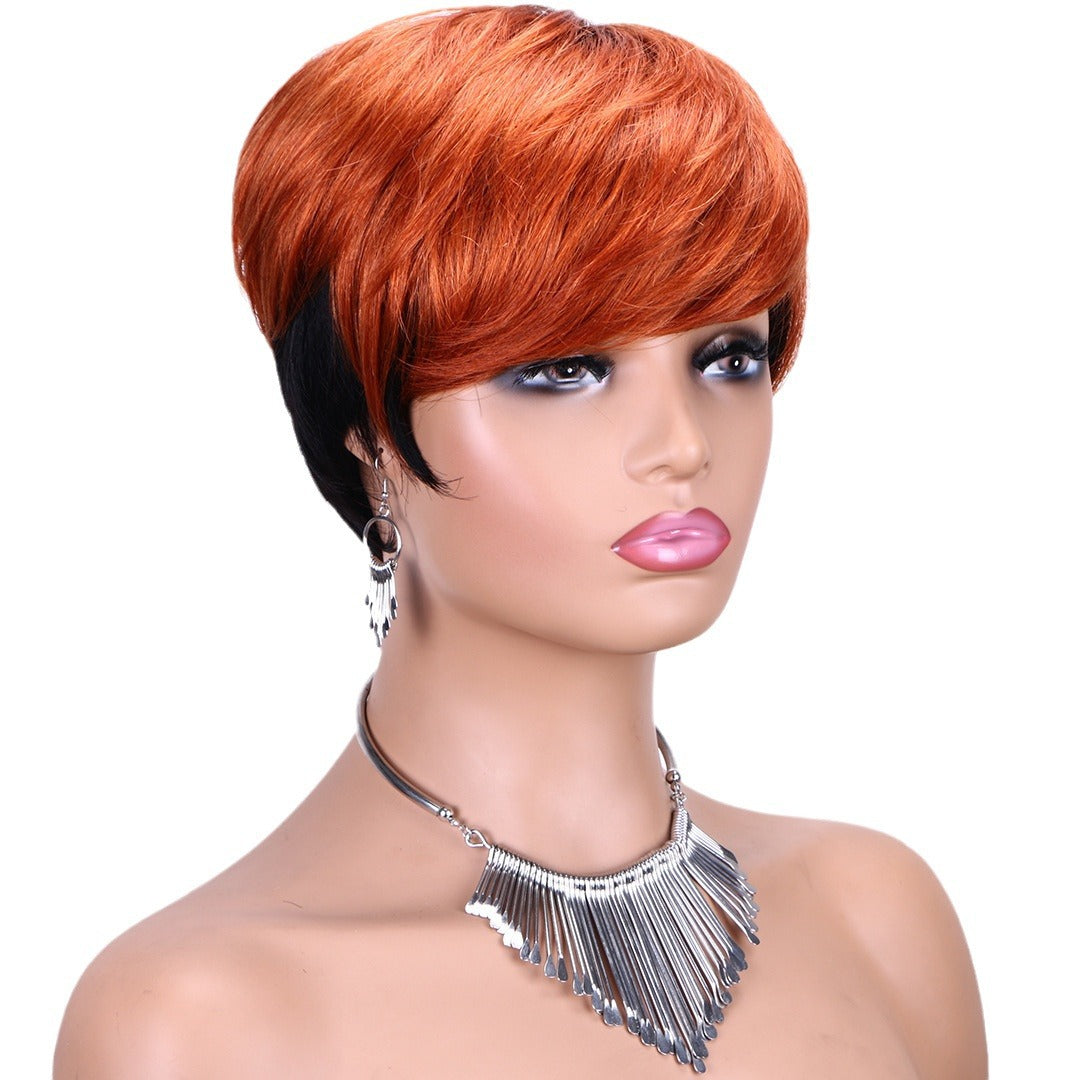 Africa Human Short Full Mechanism Headgear Real Hair Wig