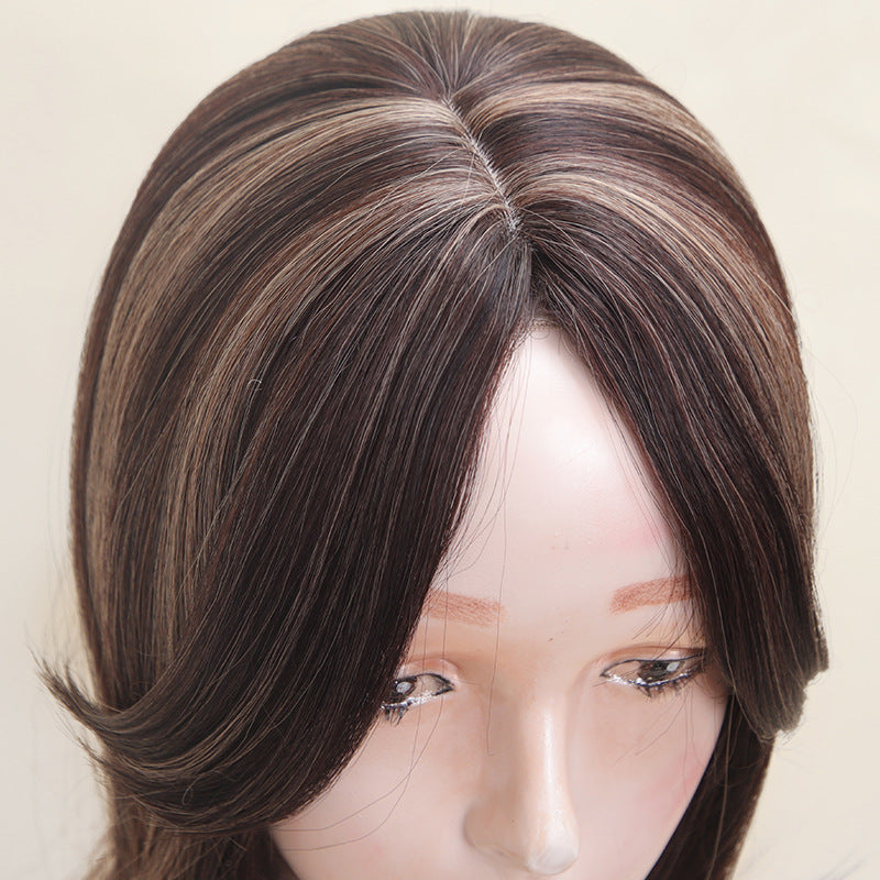 Highlight Gradient Head Bangs Hair Supplementing Piece Wig