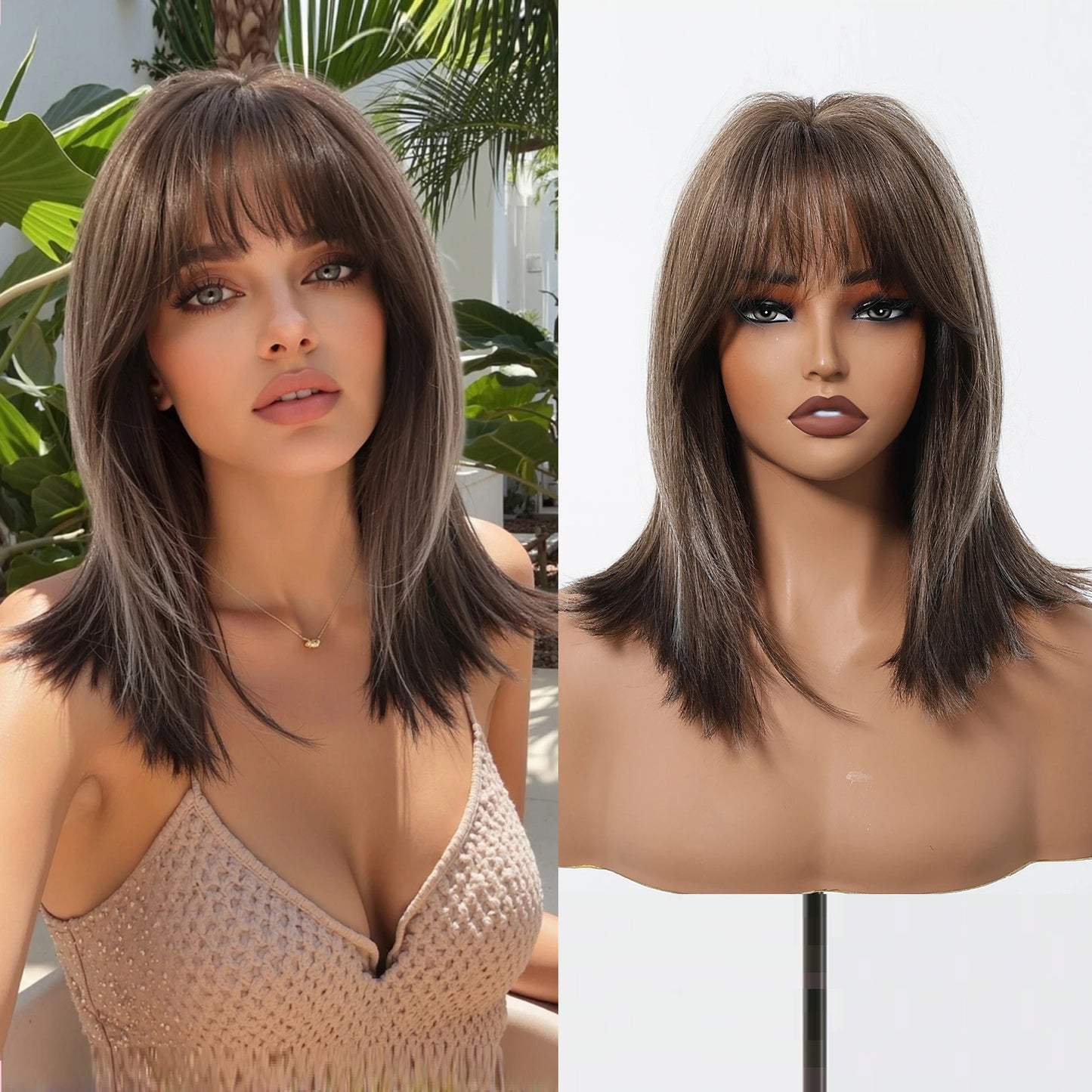 Women's High-level Collarbone Length Haircut Simulation Repairing Wig Short Straight Hair