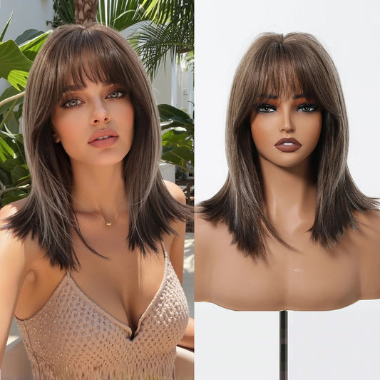 Women's High-level Collarbone Length Haircut Simulation Repairing Wig Short Straight Hair