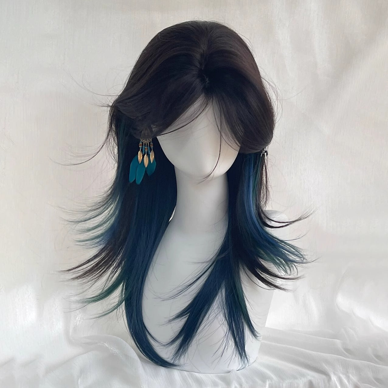 Sier Moon Wolf Tail Anchovy Handsome Long Straight Wig