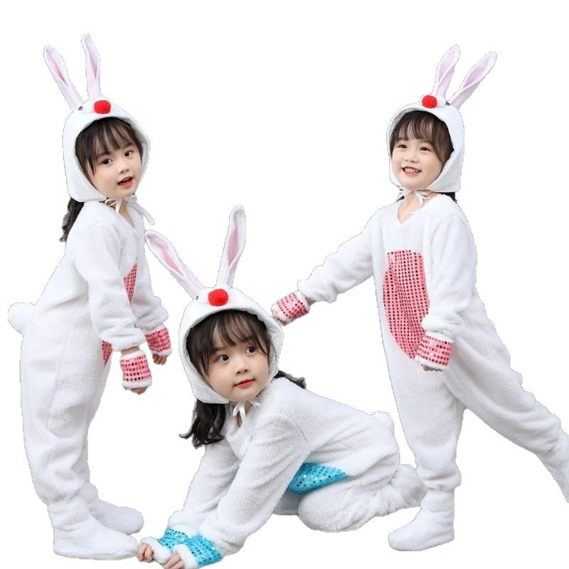 Children's Costume Kindergarten Dancing Dress Veil Little Bunny Animal Performance Wear Children's Suit