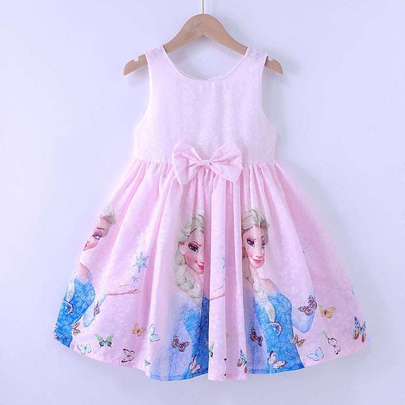 Children's Princess Elsa Cotton Sleeveless Vest Summer Children's Dress