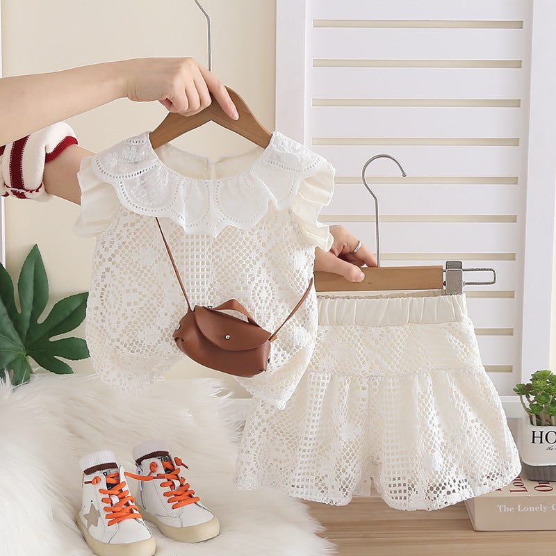 Children's Summer Western Style Hollow Lapel Sleeveless Children's Suit