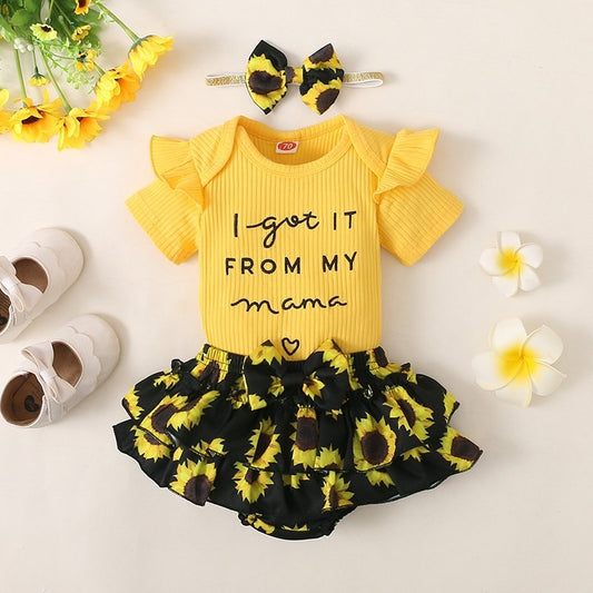 Summer Clothes Jumpsuit Shorts Floral Clothing Cute Children's Suit