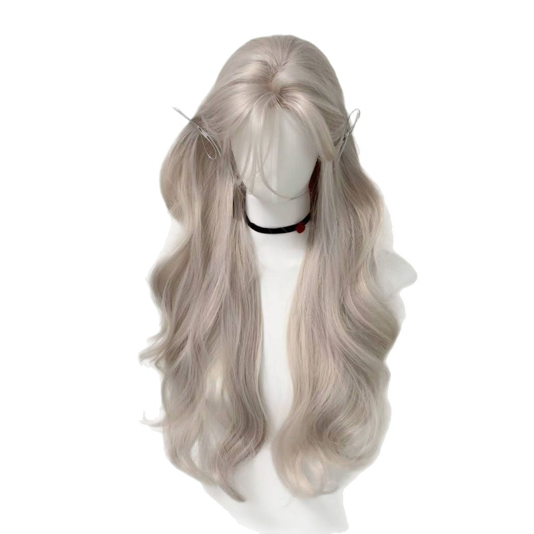 Women's Mid-length Bangs Curly Hair Japonica Rice Wig Long Curls