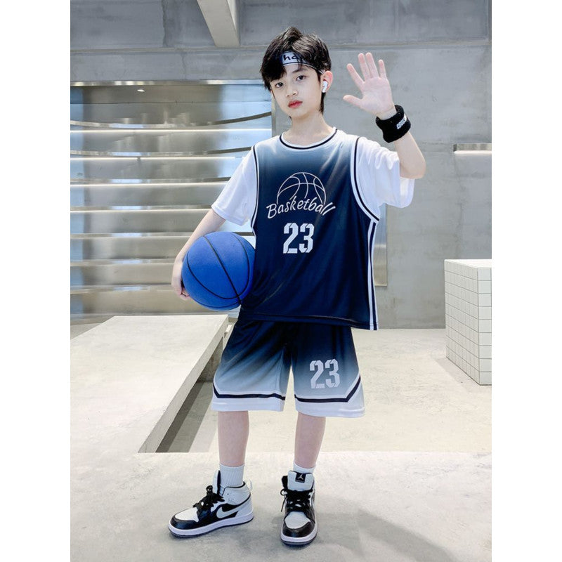 Children's Boys Summer Basketball Clothes Thin Ball Uniform Boy Leisure Sports Children's Suit