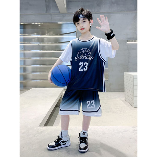 Children's Boys Summer Basketball Clothes Thin Ball Uniform Boy Leisure Sports Children's Suit