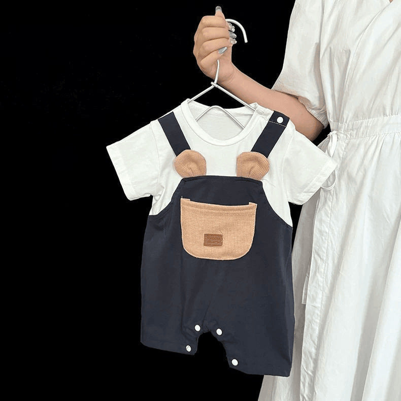 Summer Jumpsuit Clothes For Babies Thin Korean Casual Infant Fake Jumpsuit, Climbing Suit