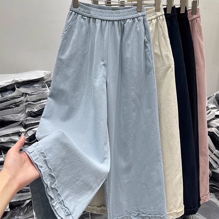 Children's Summer Thin Straight Lace Loose Western Style Casual Children's Pants