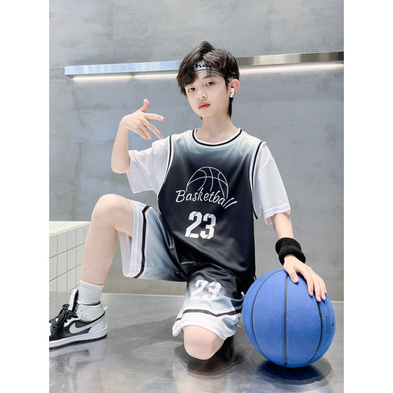 Children's Boys Summer Basketball Clothes Thin Ball Uniform Boy Leisure Sports Children's Suit