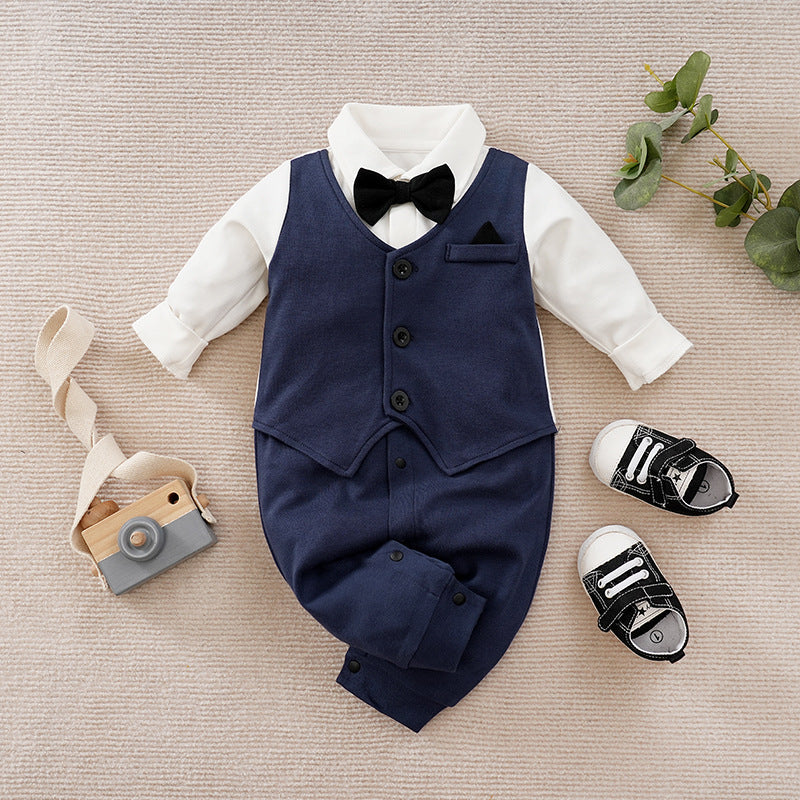 Class Gentleman Romper One Year Old Celebration Dress Jumpsuit, Climbing Suit