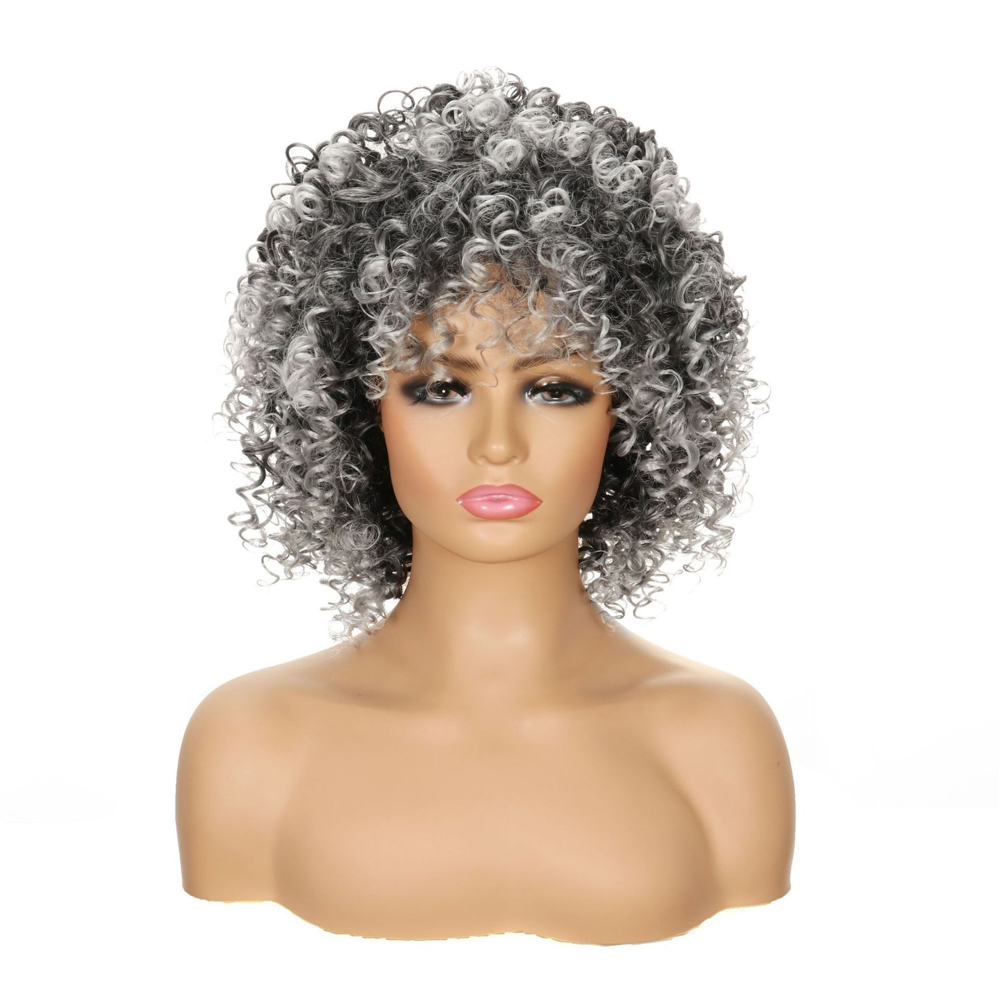 Casual Stylish Fashion Trendy Black Afro Wig Short Curly Hair