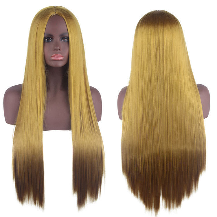 Universal Medium Scalp Black Long Straight Hair Cos Wig