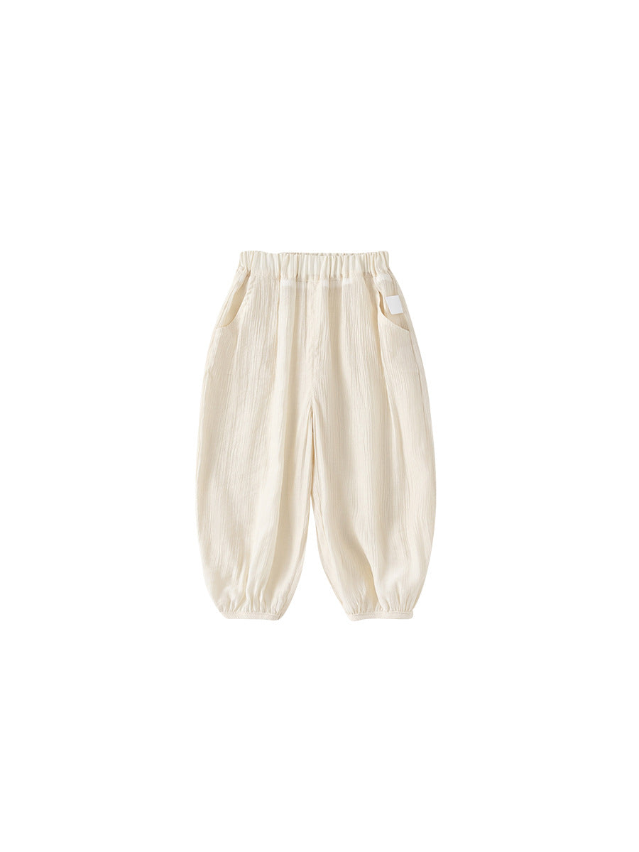 Children's Clothing Solid Color Bloomers Summer Indoor Air Conditioning Thin Children's Pants