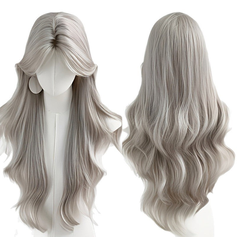 Women's Large Wave Curly Hair Straight Head Wig Long Curls