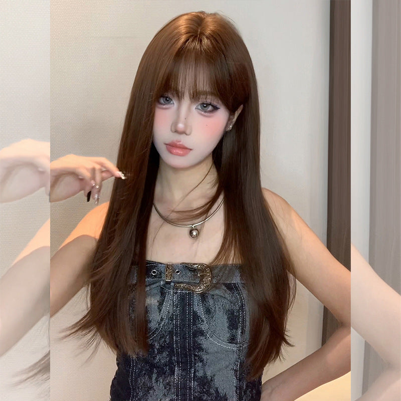Artificial Hair Air Bangs Fluffy Natural Everyday Fashion Full Top Long Straight Wig