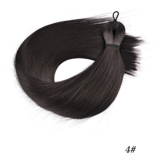 Western Style Hair Bulk Artificial Silk Soft Long Straight Wig