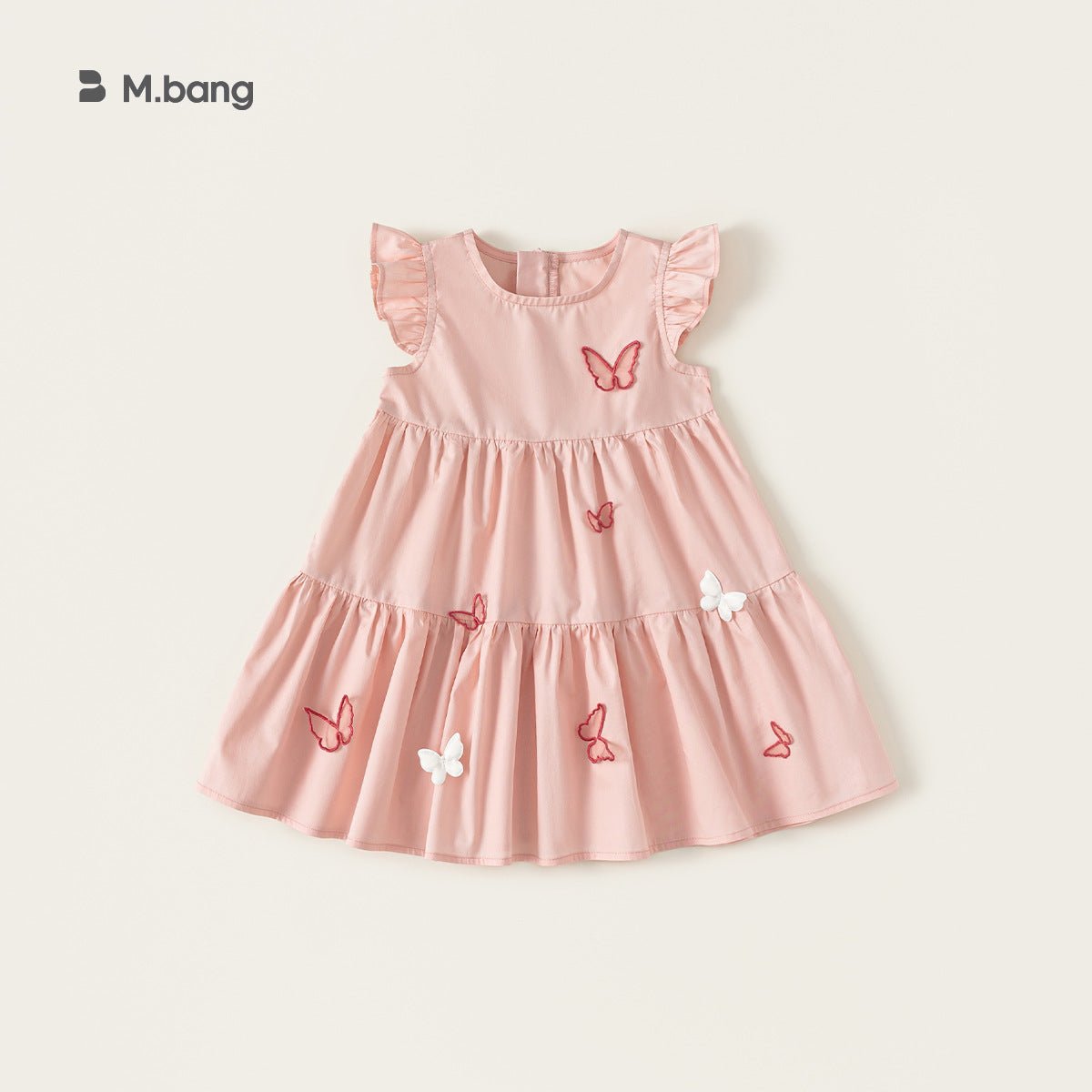 Children's Clothing Flying Sleeve Pink Butterfly Little Princess Skirt Children's Dress