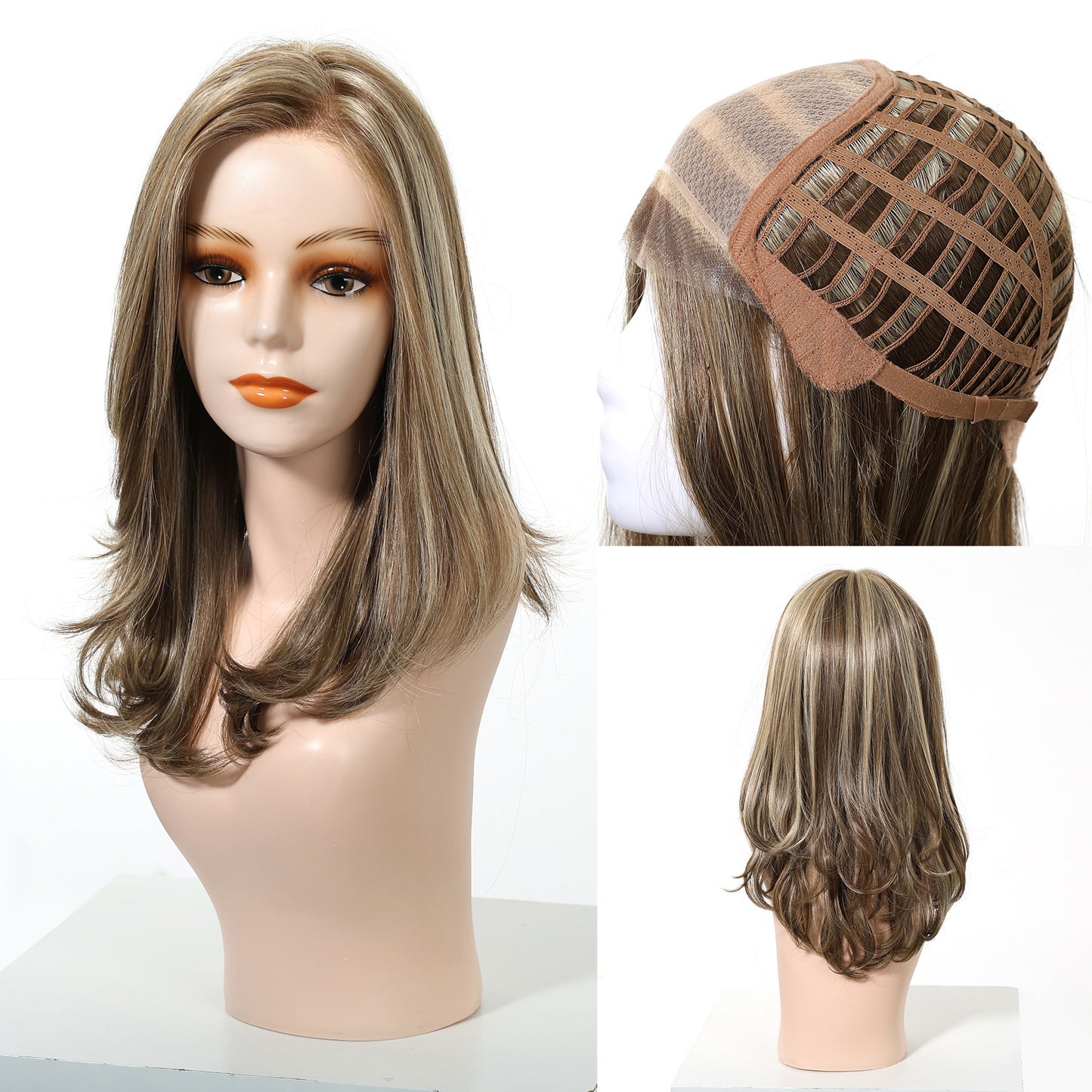 Curly Hair Female Natural Full Top Head Cover Seamless Gray Wig Long Curls
