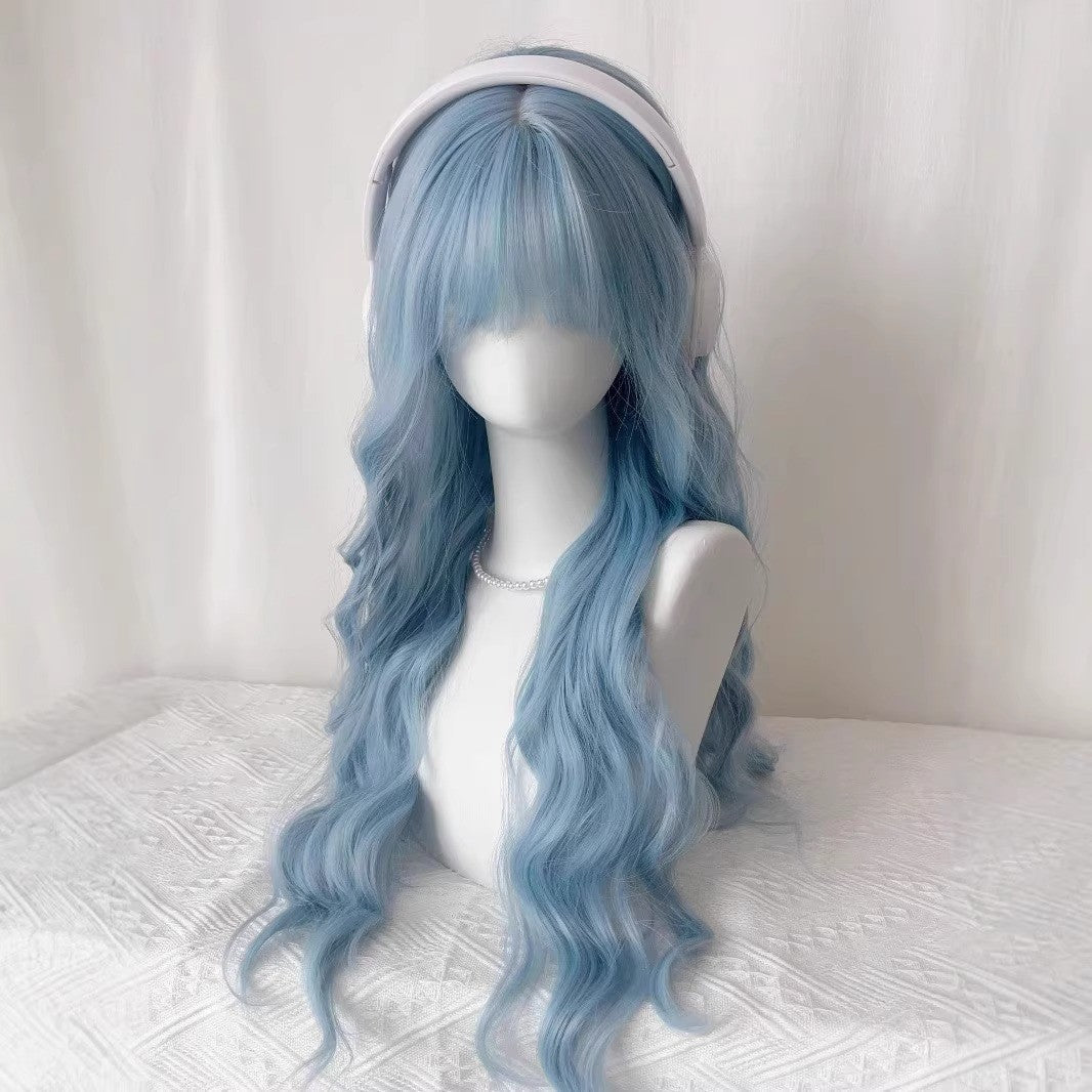 Women's Hair Cartoon Style Highlight Temperament Big Wave Rose Net Full Wig Long Curls