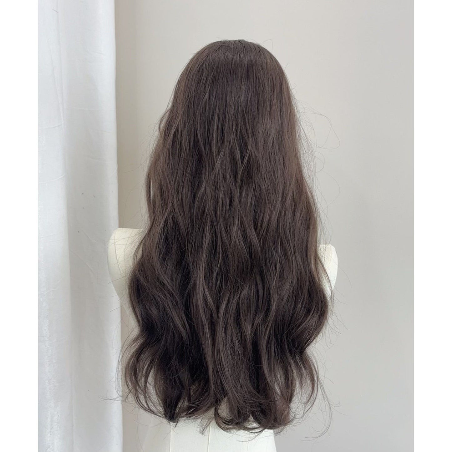 Women's Korean Style Small Curls Long Mid-length Bangs Simulation Real Hair Wig