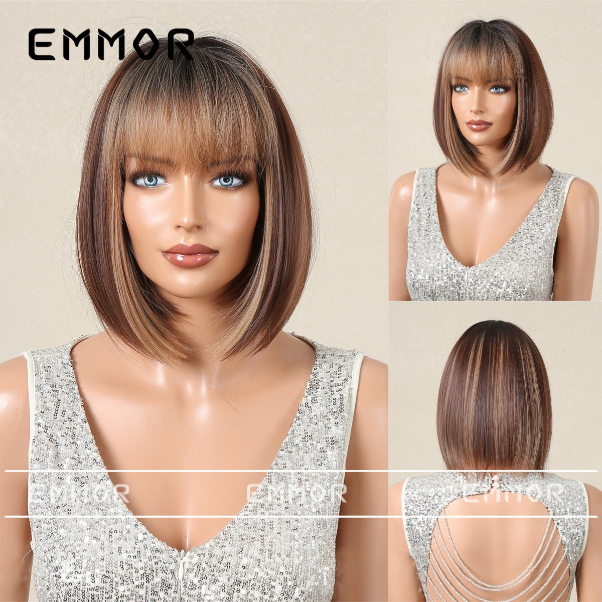 Women's Bangs Summer Lightweight Breathable Optional Wig Short Straight Hair